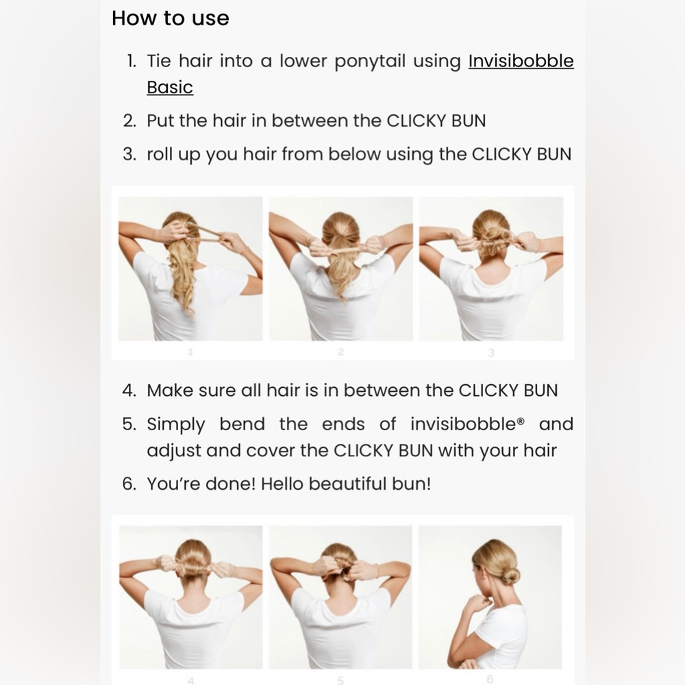 Invisibobble Clicky Bun the Effortless Bun Shaper True Black *Hard to find* New - Picture 3 of 9